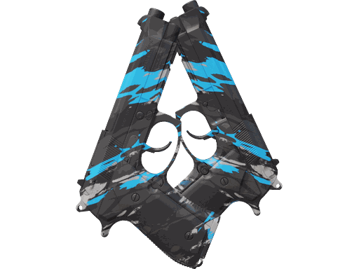 Dual Berettas | Shred Black & Blue pattern